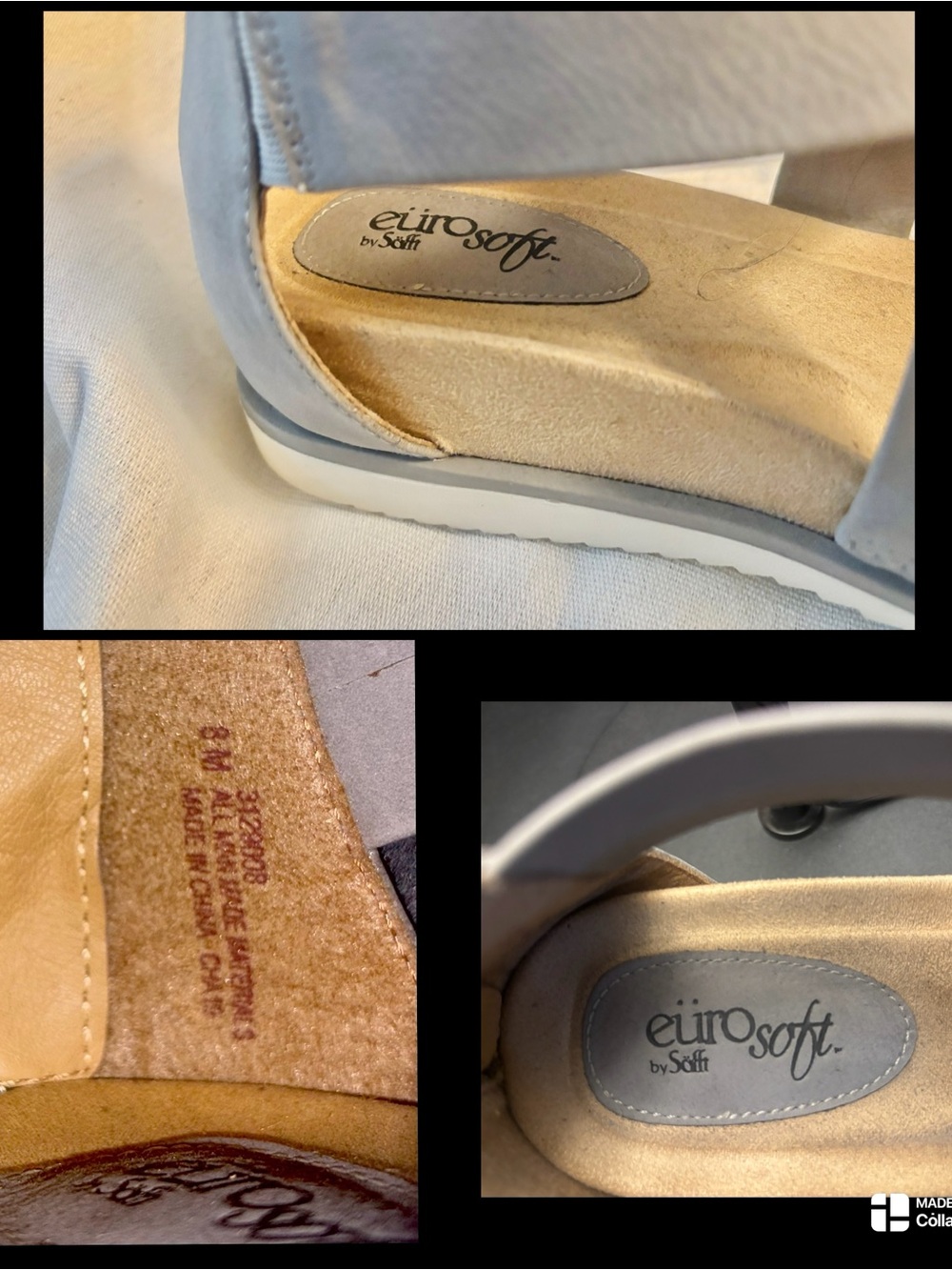 EUROSOFT Women's Light Grey Strappy Wedge Sandals - Picture 13 of 13